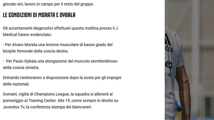Juventus, Dybala e Morata possono tornare con la Roma