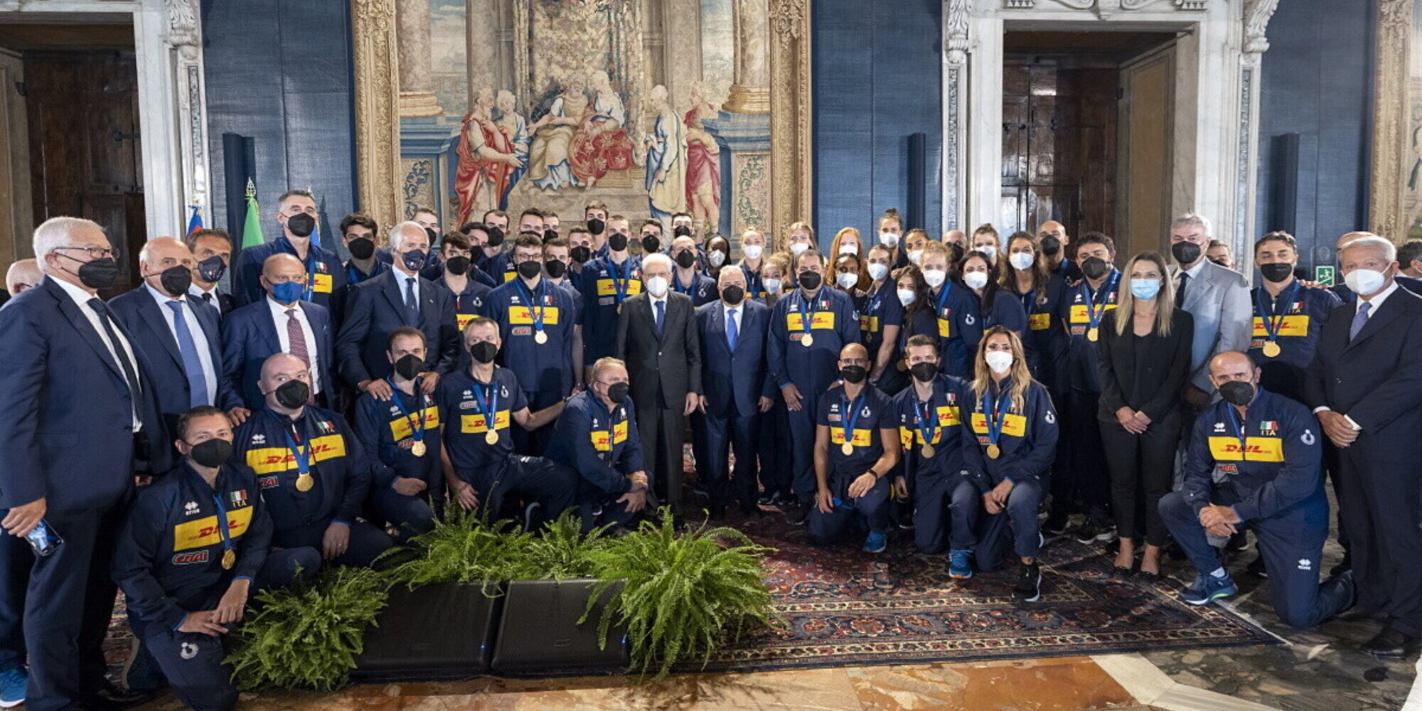 I Campioni d'Europa ricevuti da Mattarella e Draghi