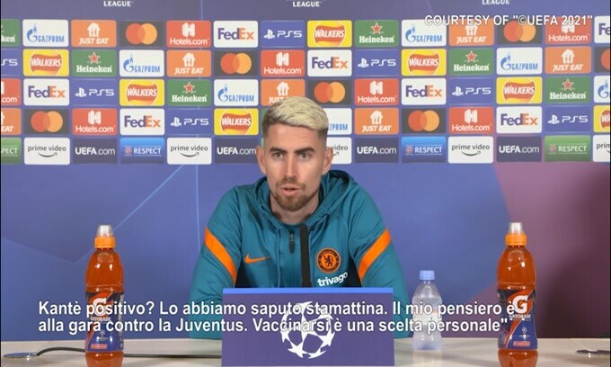 Jorginho: "Kantè positivo? Vaccinarsi scelta personale"