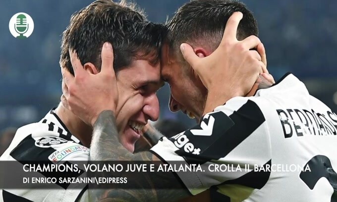 Champions, volano Juventus e Atalanta. Crolla il Barcellona