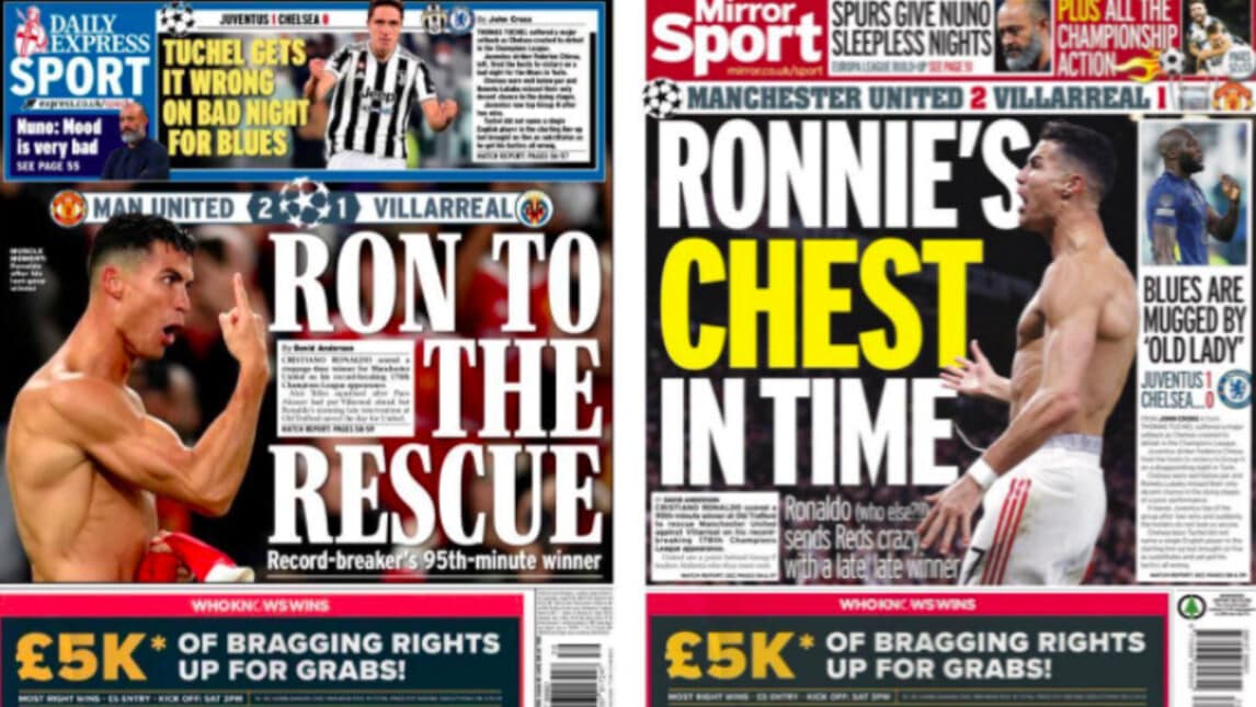 I tabloid esaltano Ronaldo, decisivo in Champions League