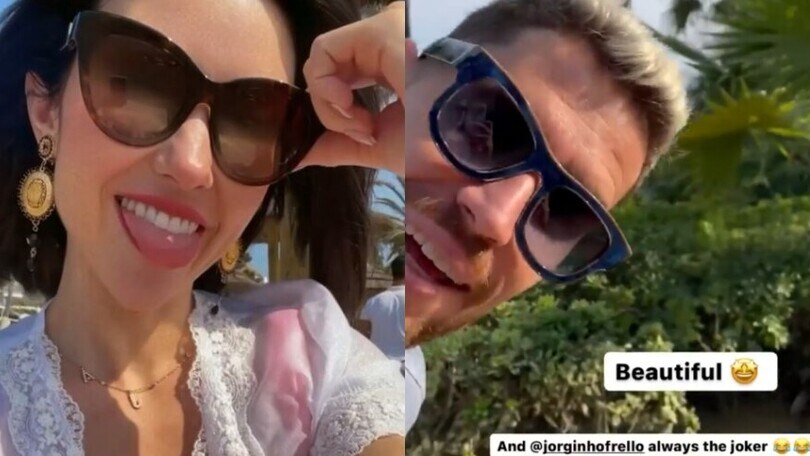 Lady Jorginho in spiaggia: e lui la sorprende così!