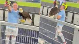 Il video del saluto romano dell'addestratore dell'aquila della Lazio