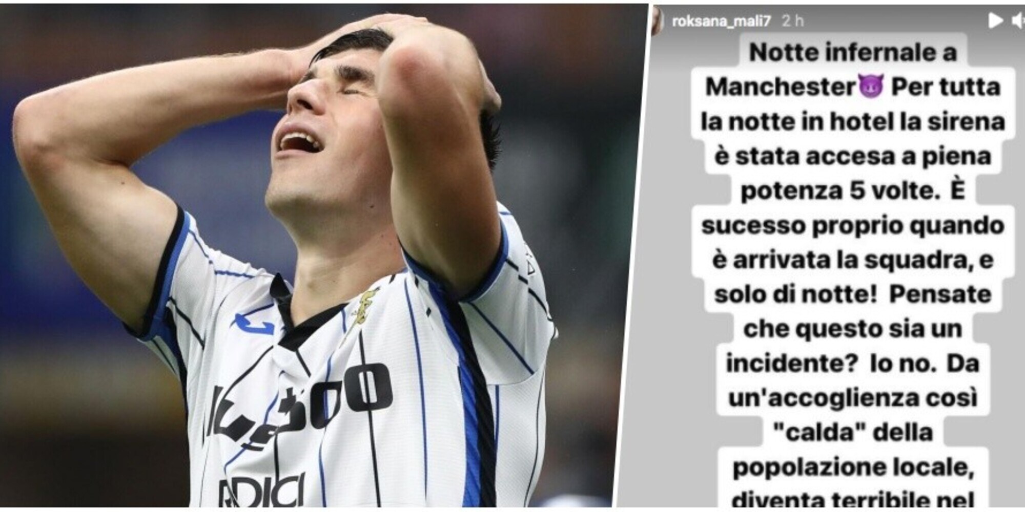 Atalanta, la moglie di Malinovskyi accusa: "Notte infernale a Manchester"