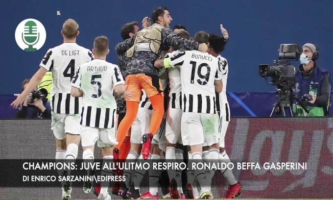 Champions: Juventus all'ultimo respiro. Ronaldo beffa Gasperini