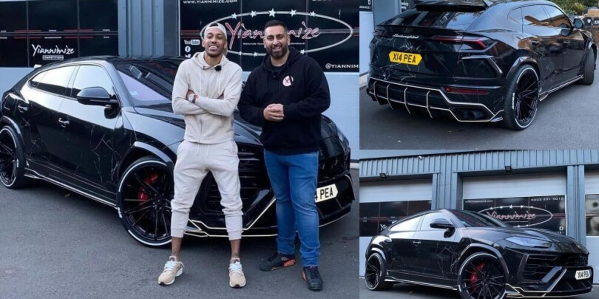 Aubameyang non trova pace per le sue Lamborghini: ha trasformato la Urus in "nero marmo"