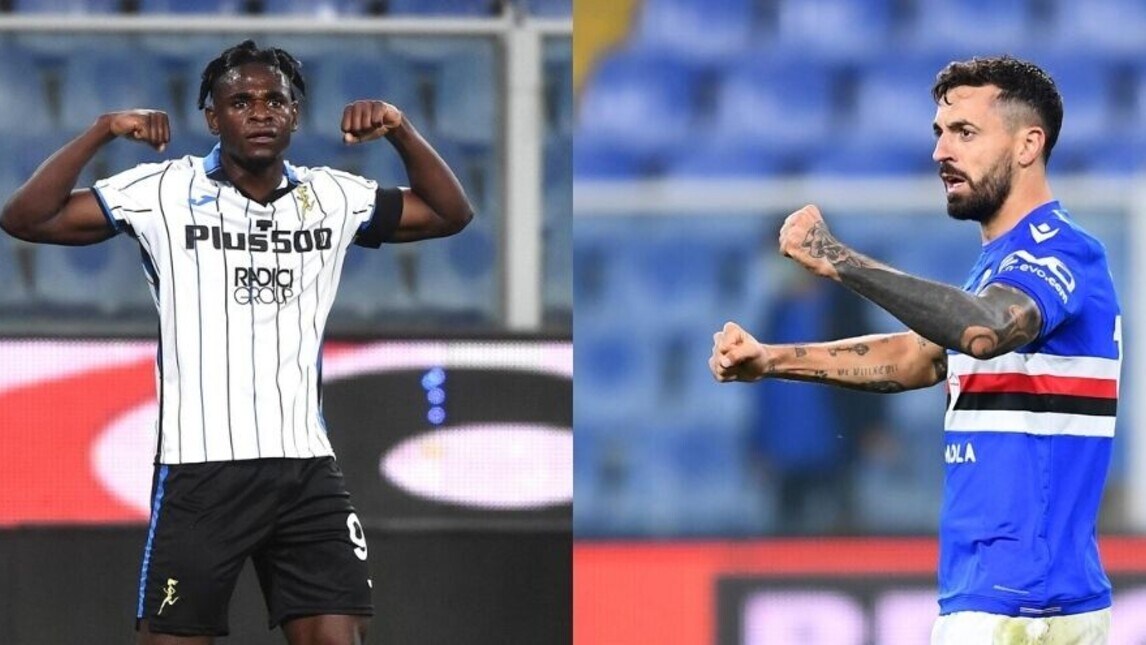 Zapata e Ilicic, tris Atalanta: il gol di Caputo non basta alla Samp