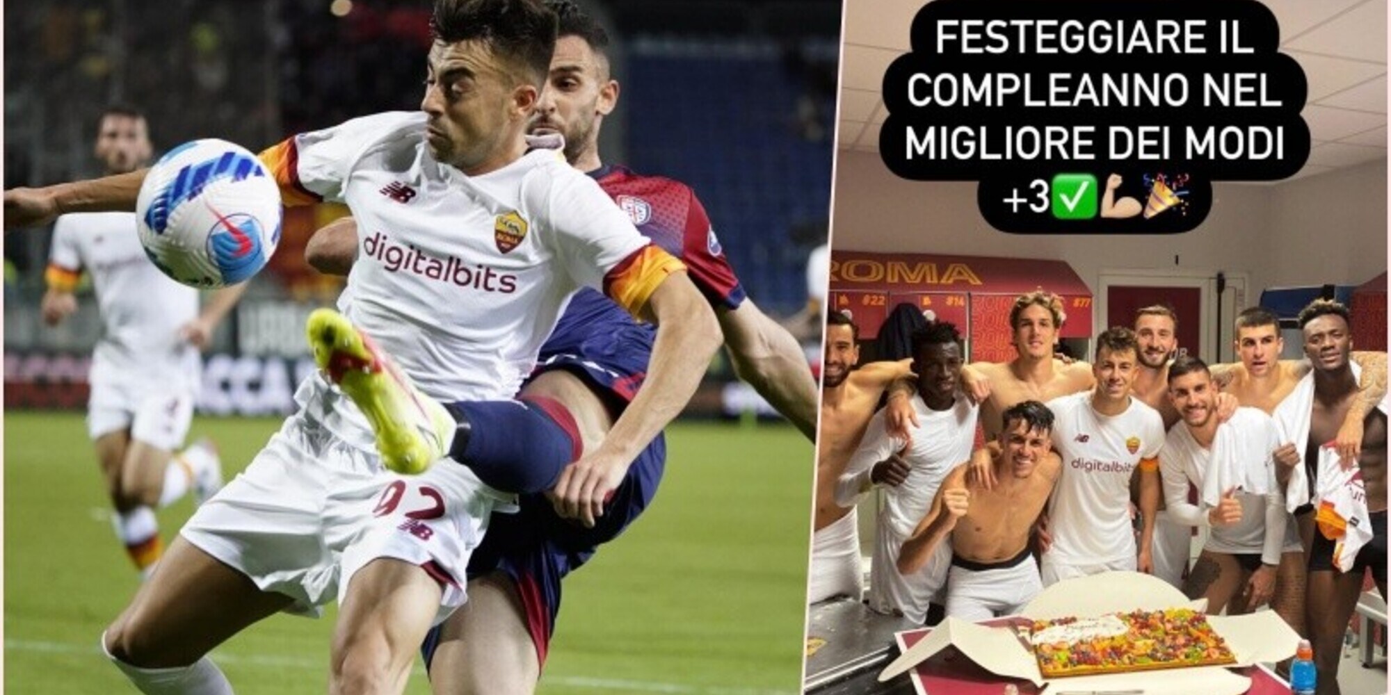 La Roma festeggia El Shaarawy: torta di compleanno negli spogliatoi