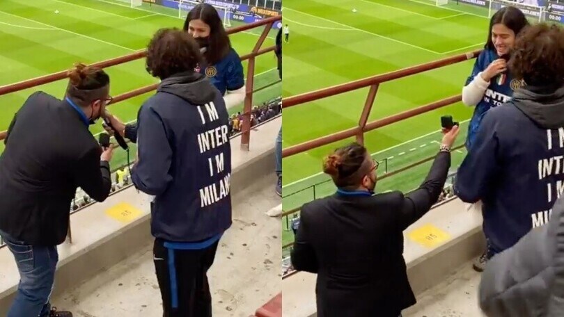 Incredibile a San Siro: proposta di matrimonio sugli spalti prima di Inter-Udinese!