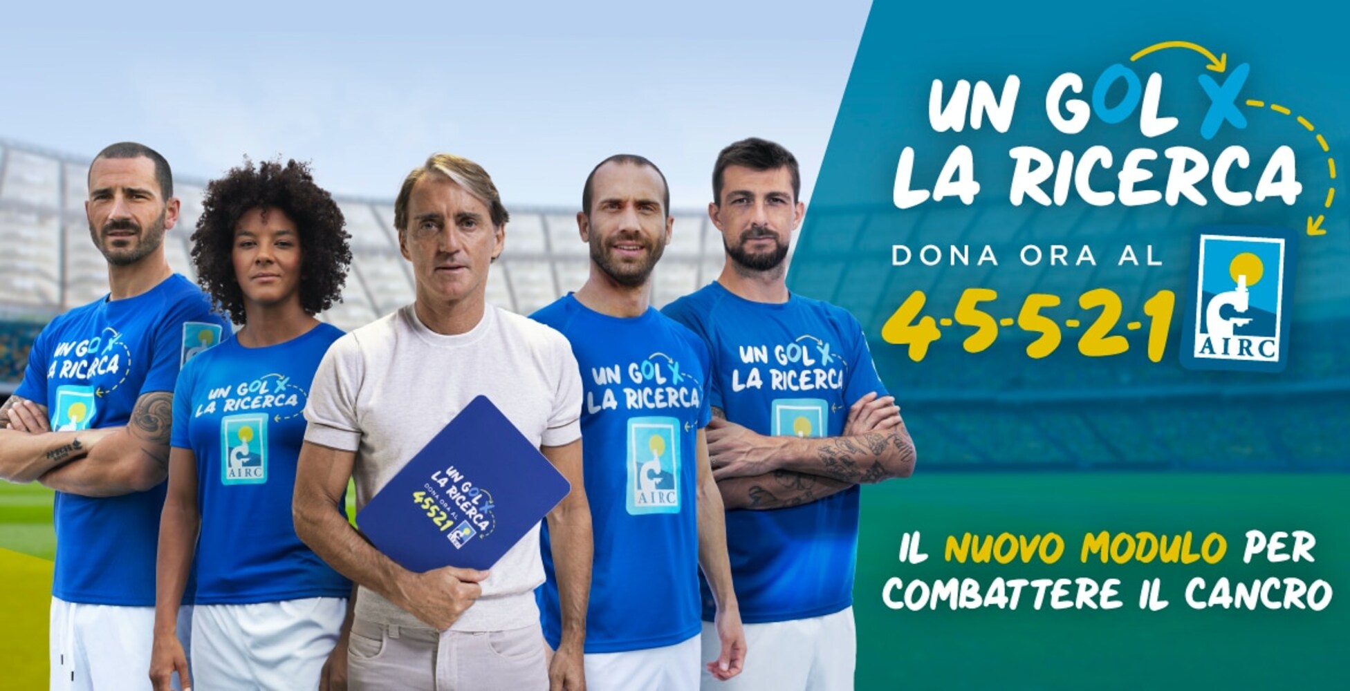 Mancini e la Nazionale in campo al fianco di Fondazione AIRC per fare tanti Gol per la Ricerca