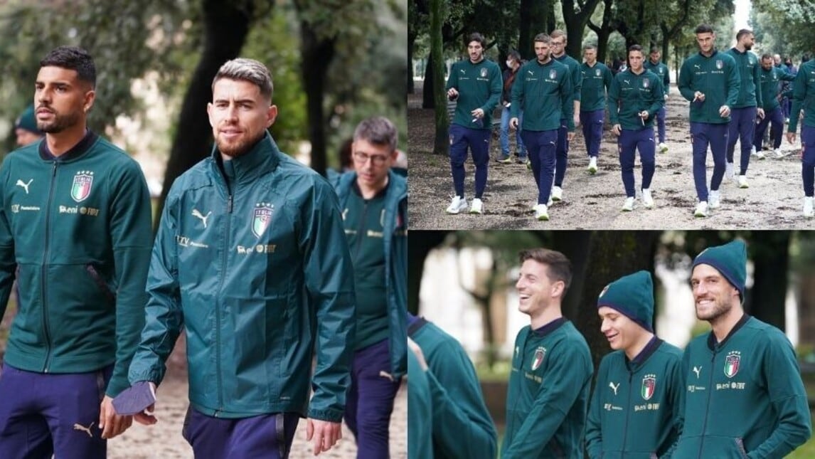 Italia, relax in vista della Svizzera: azzurri a Villa Borghese
