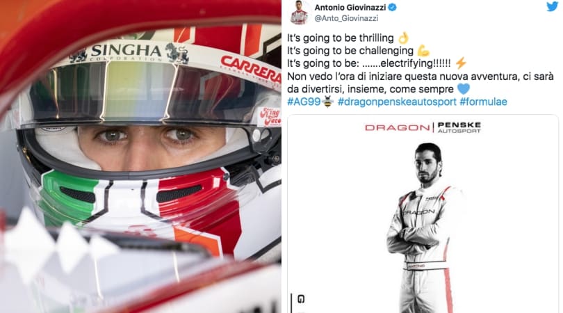 Formula 1, Ufficiale Giovinazzi in Formula E dal 2022 con Dragon Penske