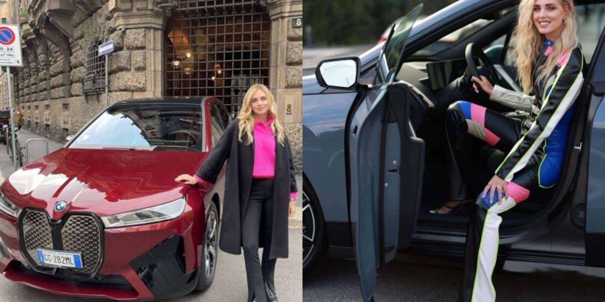 Chiara Ferragni "matrimonio elettrico" con la nuova BMW The iX