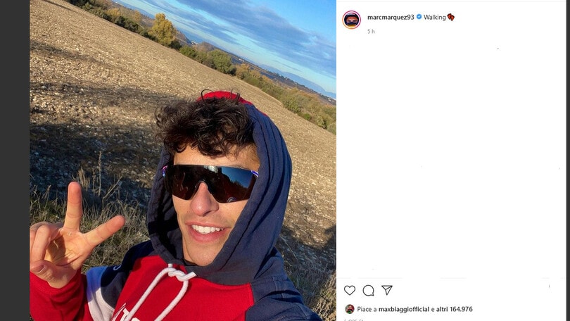 MotoGp, Marquez e la foto sui social dopo lo stop