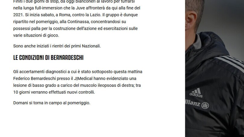Juve, Bernardeschi out almeno 10 giorni