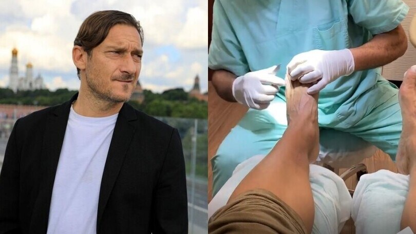 Totti e la pedicure social: la leggenda giallorossa cura i suoi gioielli