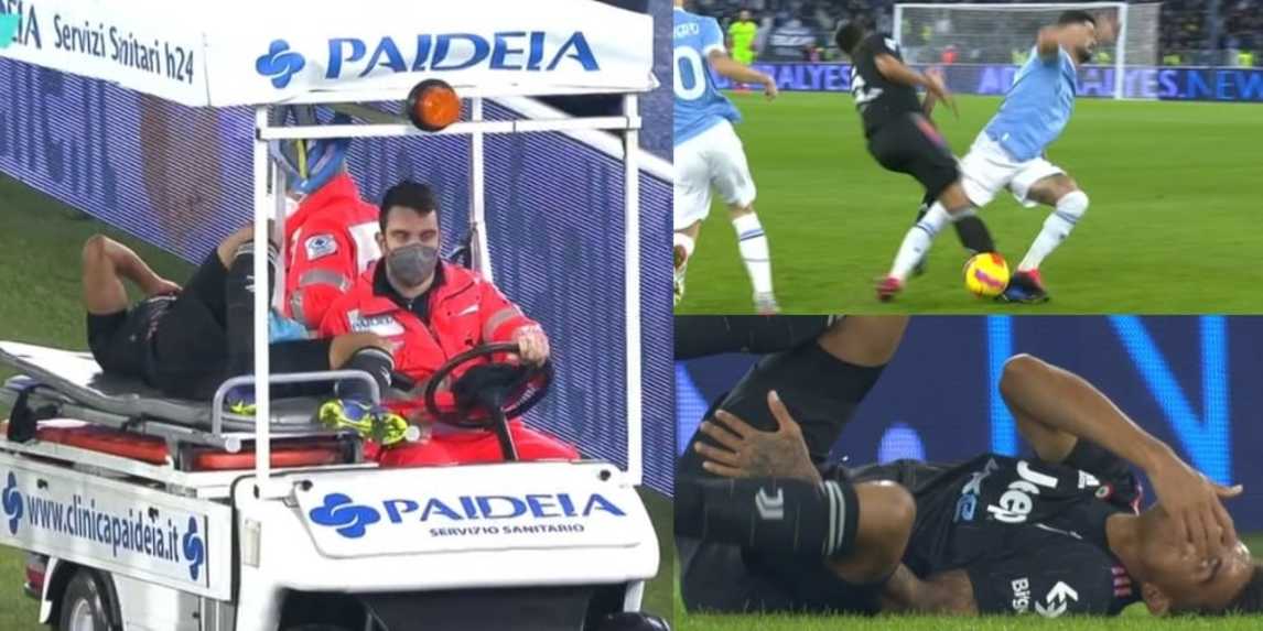 Danilo ko e in lacrime: fuori in barella dopo uno scontro con Hysaj