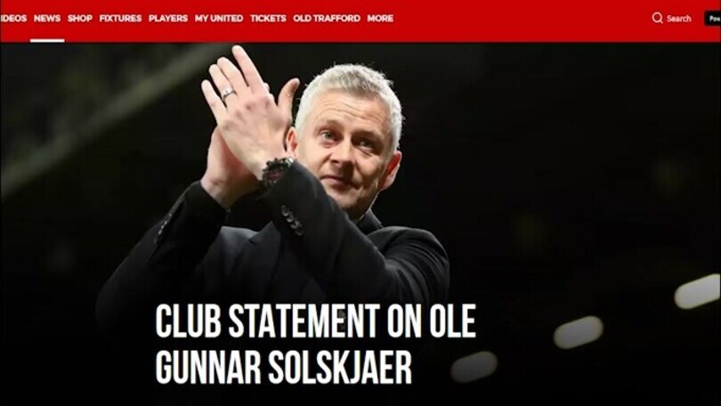 Manchester United, esonerato Solskjaer