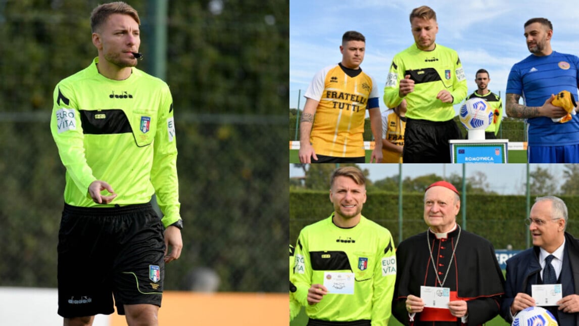 Immobile arbitro per un giorno nell'amichevole "Fratelli tutti"