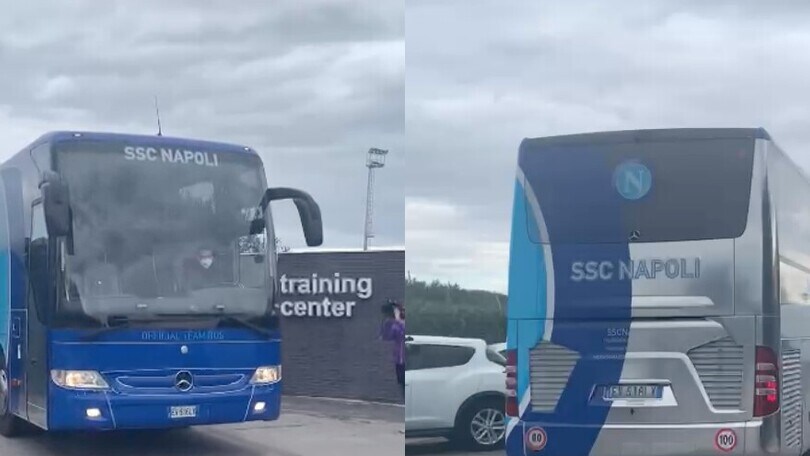 Il Napoli in partenza per Mosca