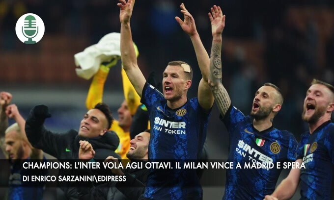 Champions: l'Inter vola agli ottavi. Il Milan vince a Madrid e spera