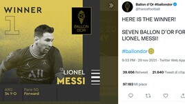 Pallone d’Oro 2021, settimo trionfo di Lionel Messi