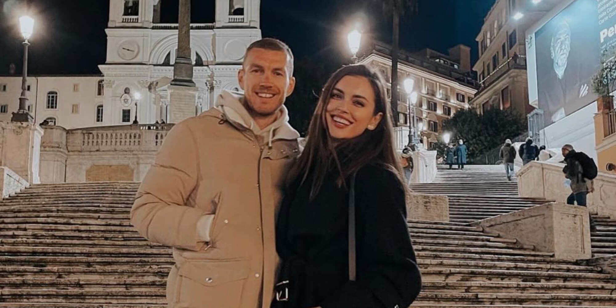 Dzeko e la moglie nella Capitale: "Roma mia"