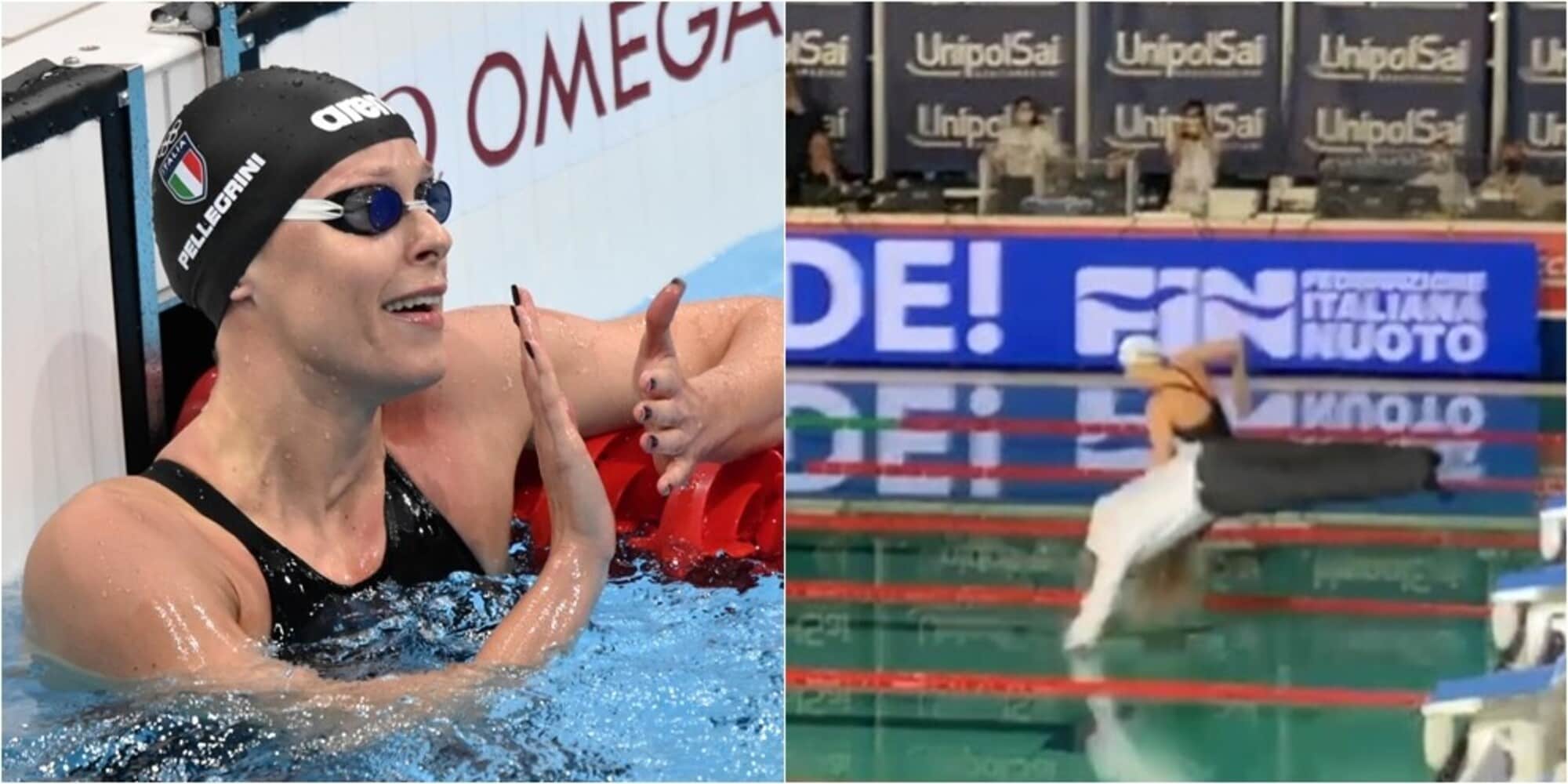 Pellegrini, Malagò si tuffa in piscina nel giorno del suo addio VIDEO