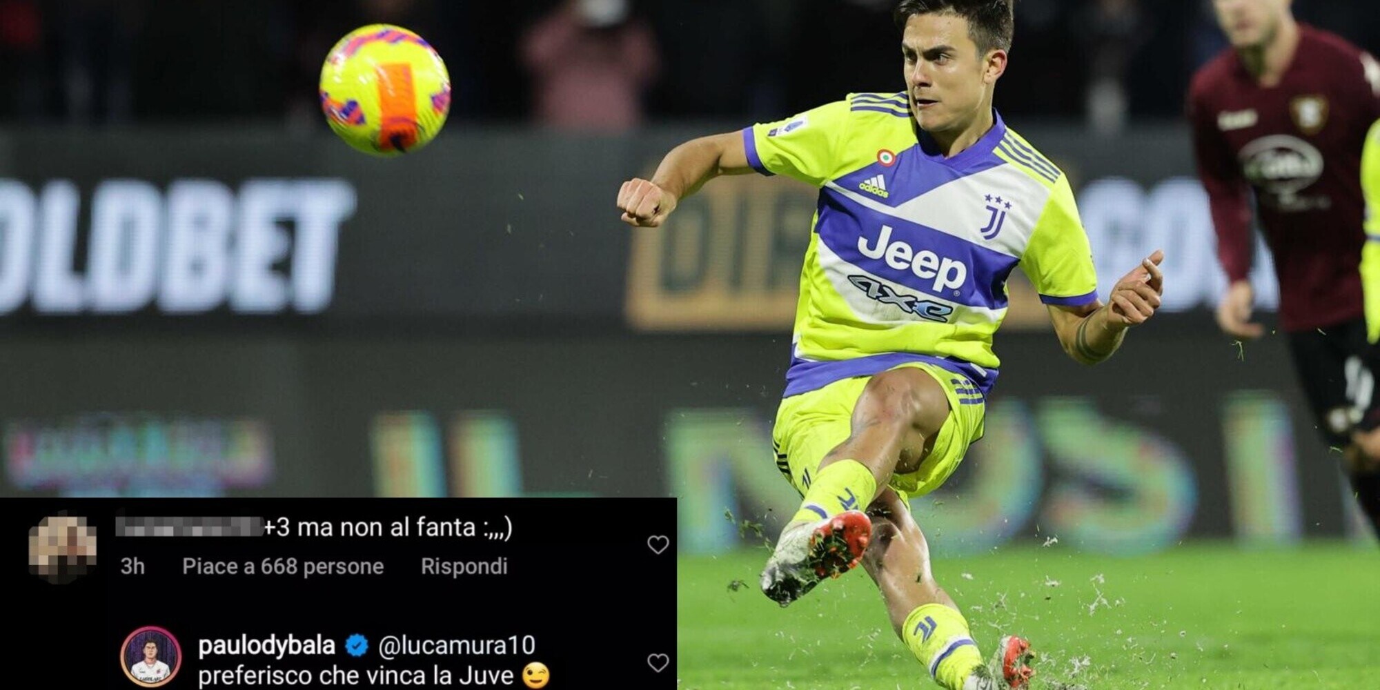 Dybala -3 al fantacalcio, la replica al tifoso: "Preferisco vinca la Juve"