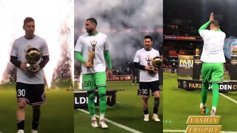 Parigi si tinge d'oro per Donnarumma e Messi: che premiazione allo stadio!