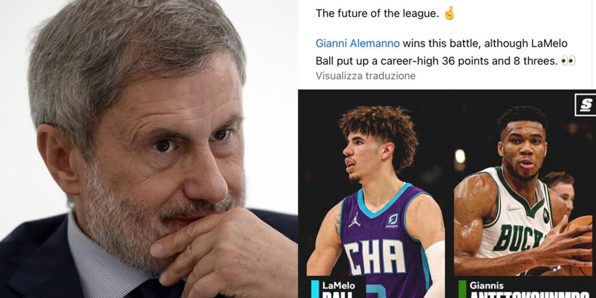 Svista social: Alemanno taggato al posto di Antetokounmpo