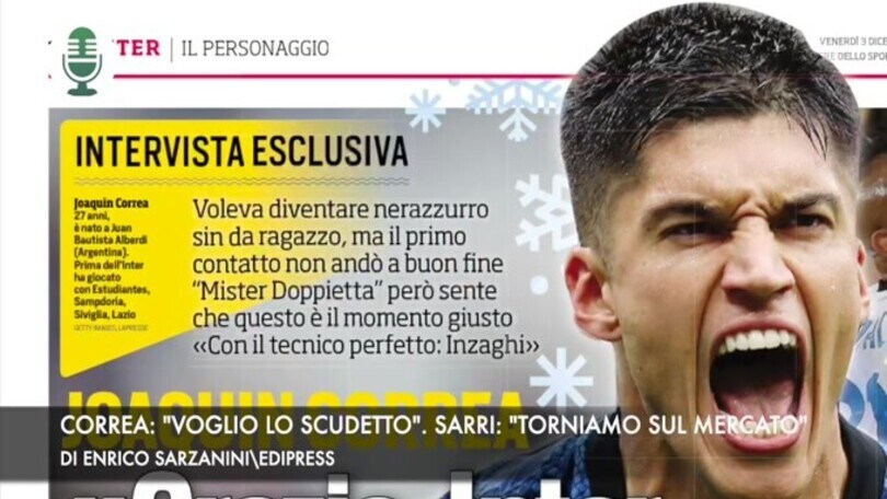 Correa: "Voglio lo scudetto". Sarri: "Torniamo sul mercato"