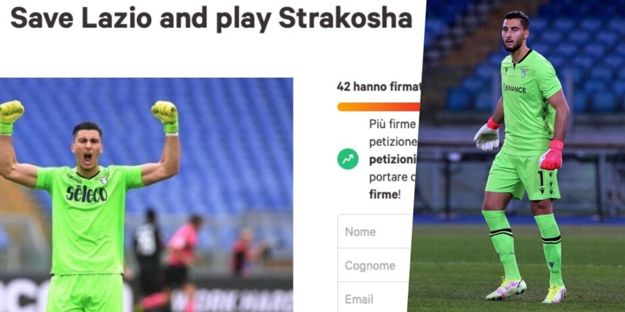 Lazio, i tifosi rivogliono Strakosha: scatta la petizione online