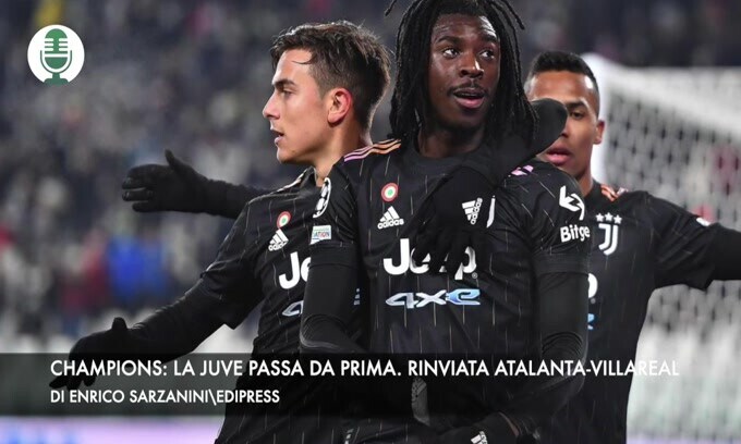 Champions: la Juventus passa da prima. Rinviata Atalanta-Villareal