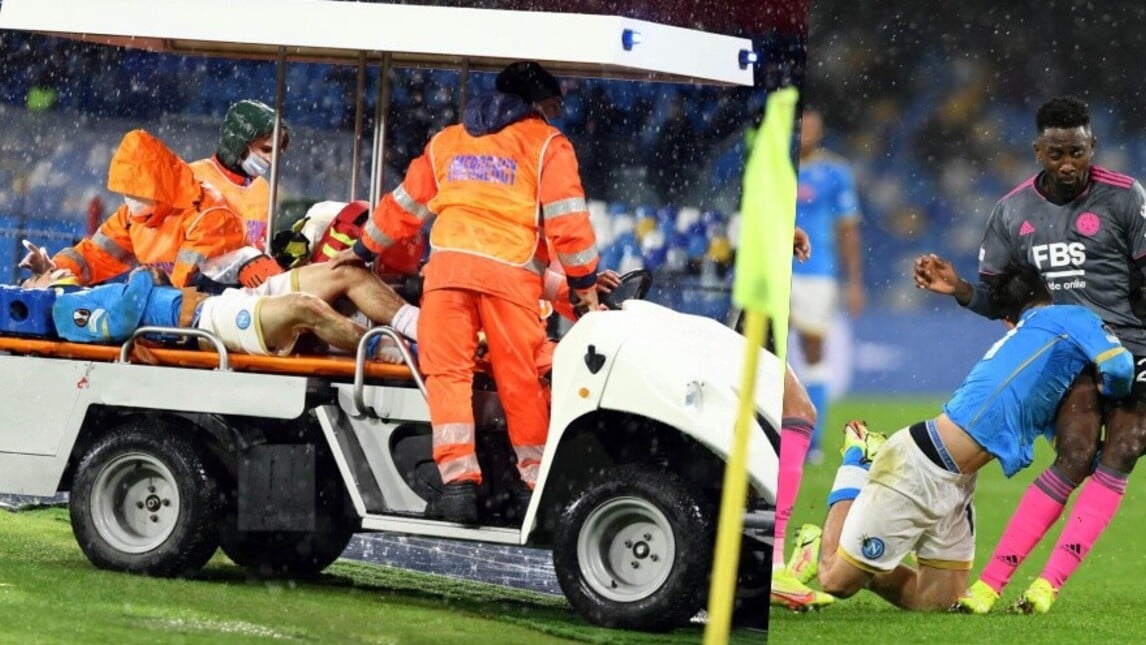Il Napoli perde Lozano, infortunio contro il Leicester: esce in ambulanza