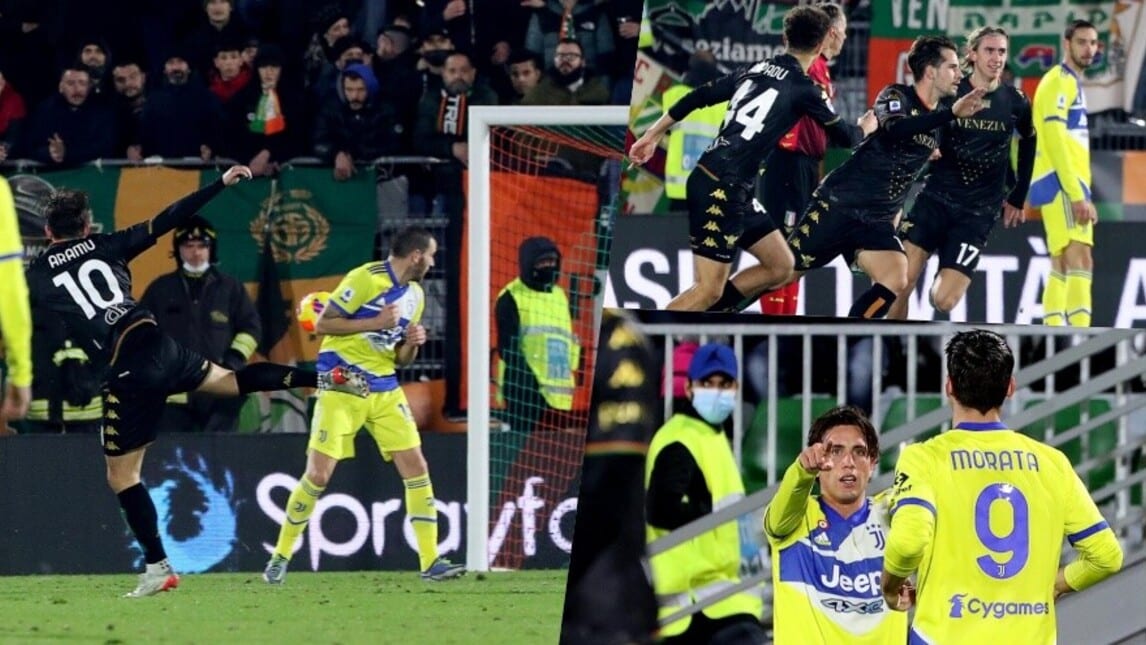 Gioiello di Aramu, che gol: il Venezia ferma la Juve