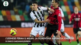 L'Udinese ferma il Milan. La Fiorentina supera il Milan