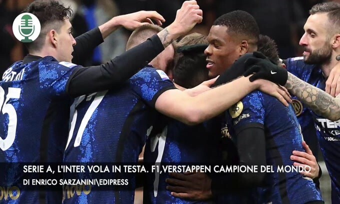 Serie A, l'Inter vola in testa. F1, Verstappen campione del mondo