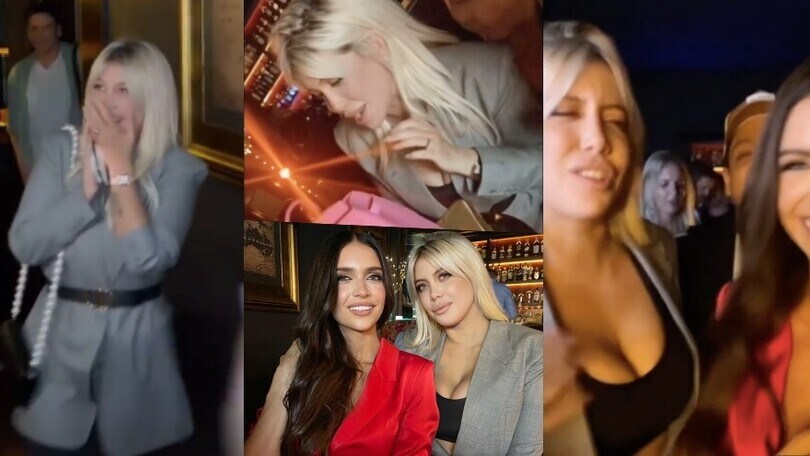 Wanda Nara senza freni durante il mega party