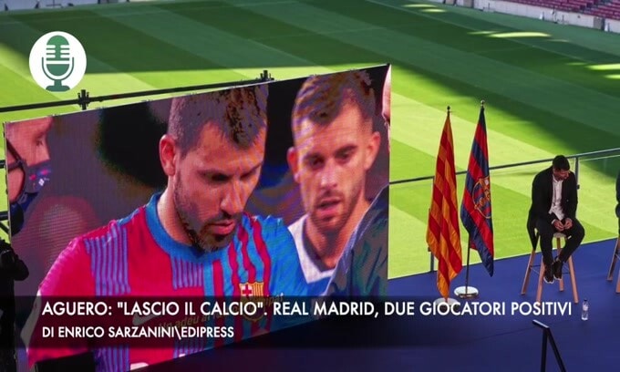 Aguero: "Lascio il calcio". Real Madrid, due giocatori positivi