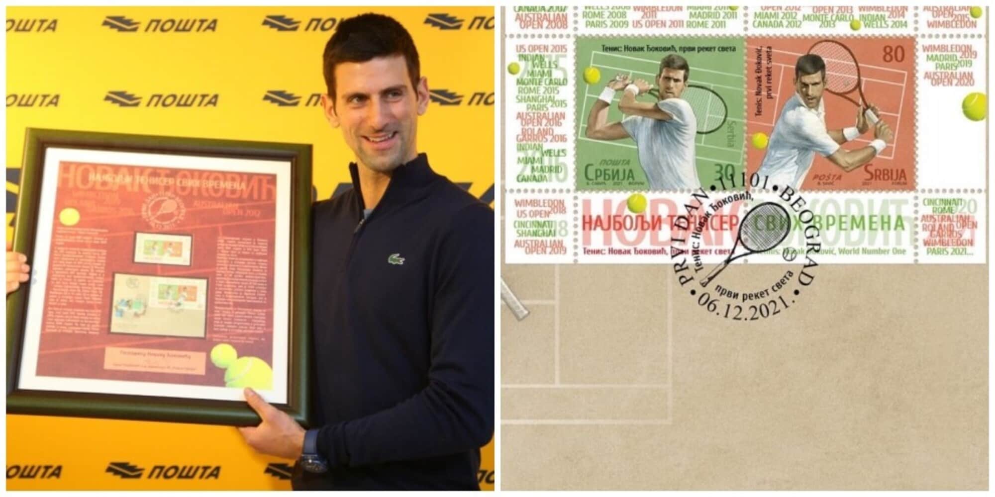 Djokovic, la Serbia gli dedica una serie di francobolli