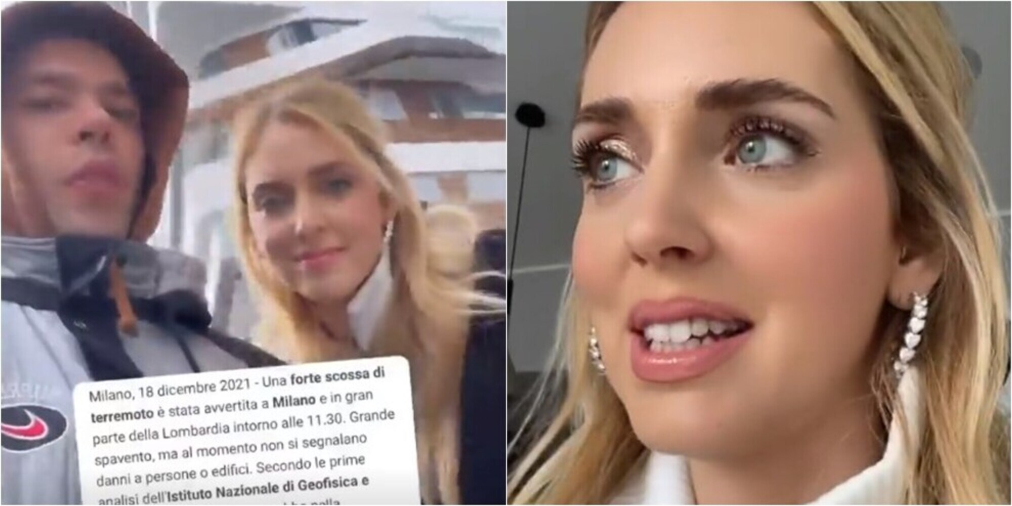 Terremoto a Milano, Chiara Ferragni e Fedez scappano in strada: "Che paura"