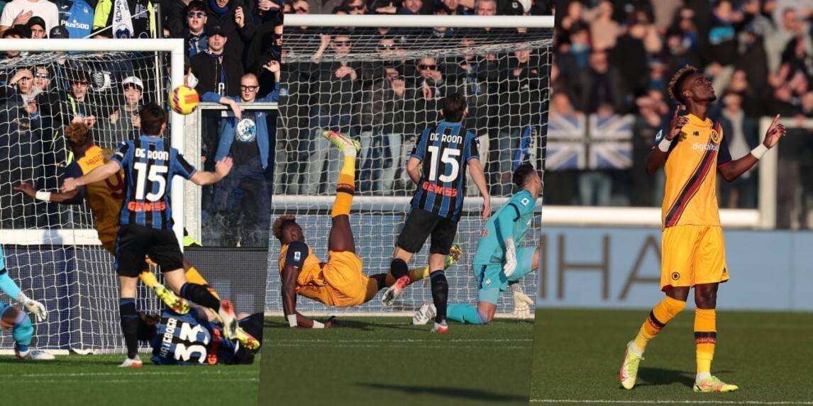 Atalanta-Roma, gol rocambolesco di Abraham dopo un minuto