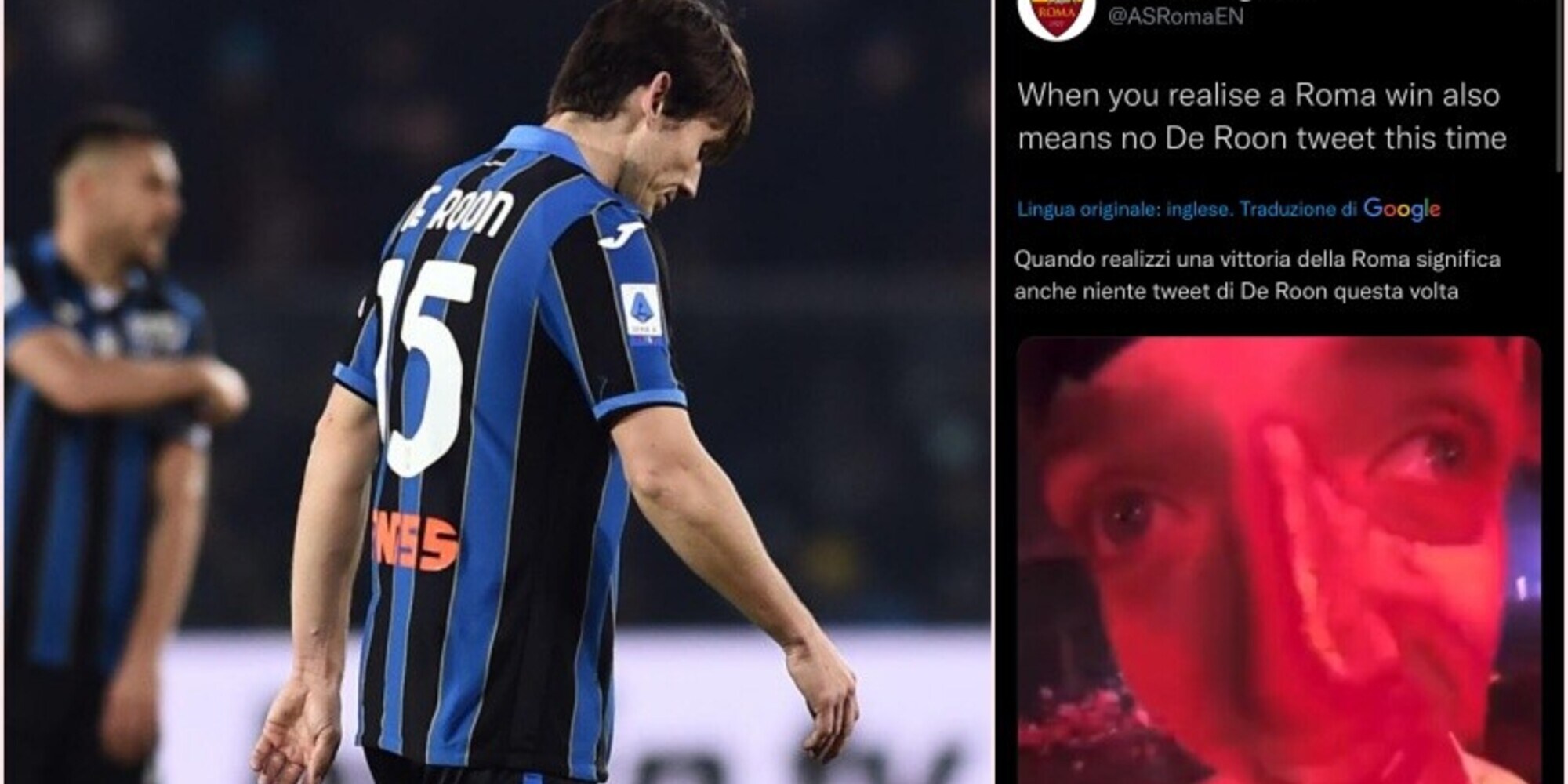 La Roma ironizza: "Atalanta battuta, De Roon ancora non ha twittato..."