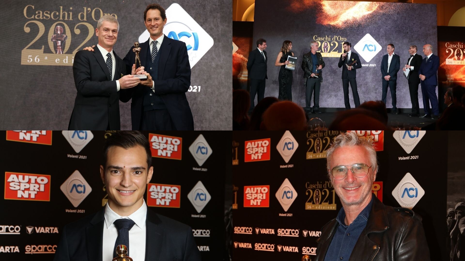 Caschi D'Oro e Volanti ACI 2021, sfilata di stelle da Elkann a Giovinazzi