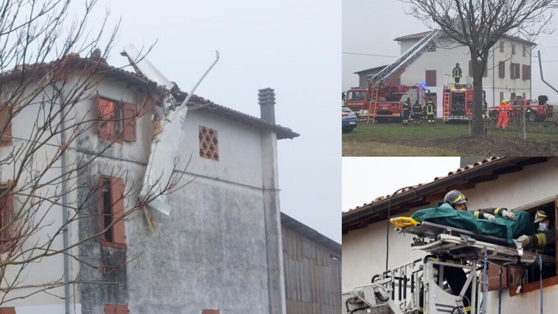 Ultraleggero precipita su una casa a Modena: muore il pilota