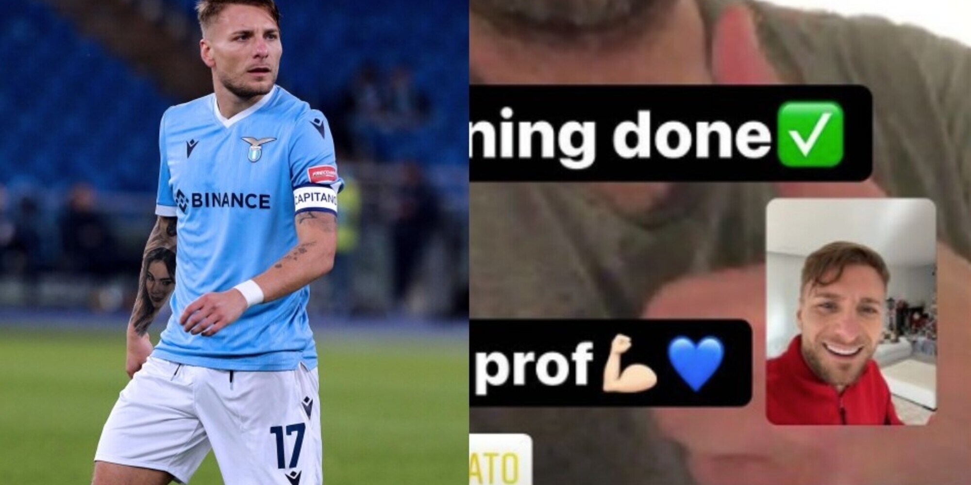 Immobile, allenamento a casa aspettando il rientro