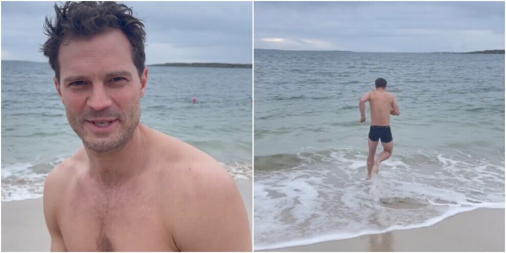 50 sfumature... di gelo: il tuffo nel mare d'Irlanda di Jamie Dornan è da brivido!