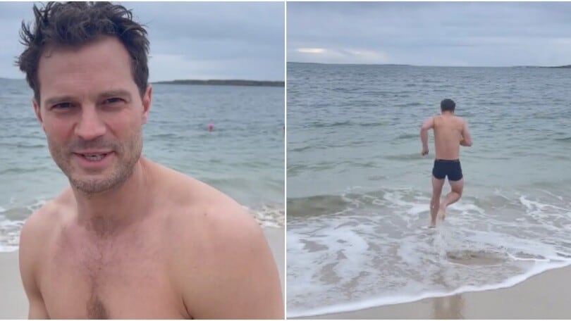 50 sfumature... di gelo: il tuffo nel mare d'Irlanda di Jamie Dornan è da brivido!