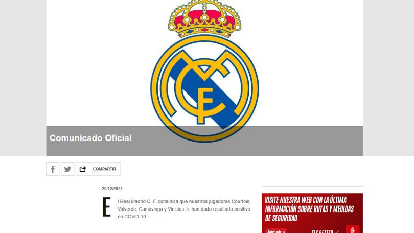Covid, focolaio al Real Madrid: quattro giocatori positivi